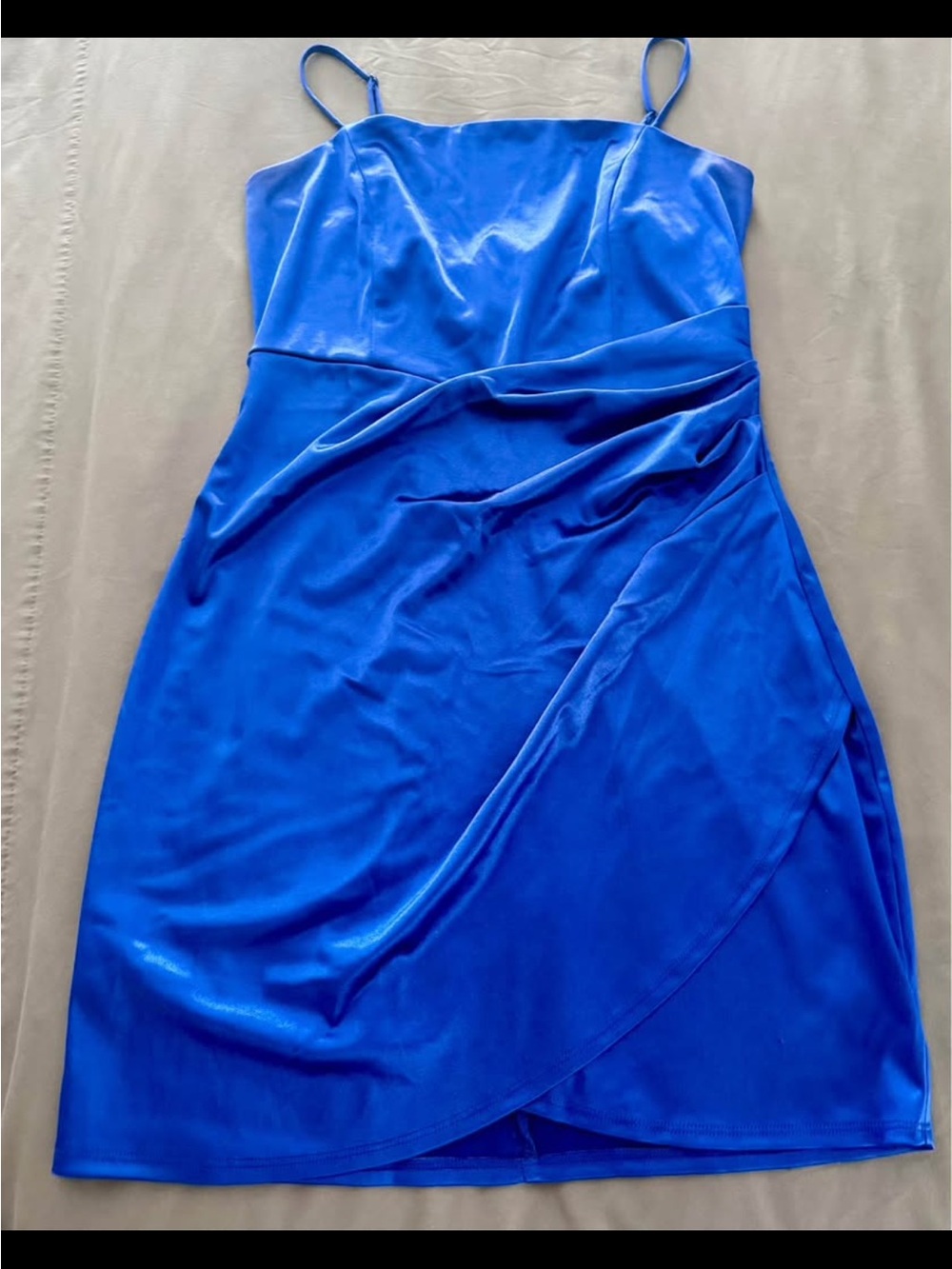 Emerald Sundae Cobalt Blue Satin Mini Slip Dress